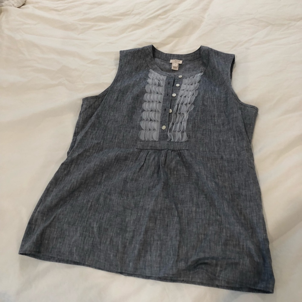 J crew chambray sleeveless shirt